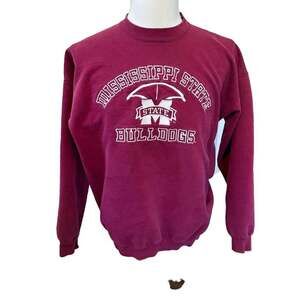 Vintage Mississippi State Bulldogs Maroon Crewneck Sweatshirt Large